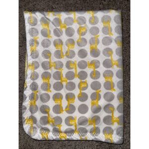 Carters Giraffe Polka Dot White Gray Yellow Baby Blanket Lovey